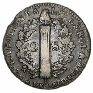 Constitution, 2 sols type François 1792 Montpellier