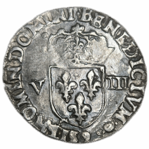 Henri III, huitième d&rsquo;écu à la croix de face 1587 Rennes