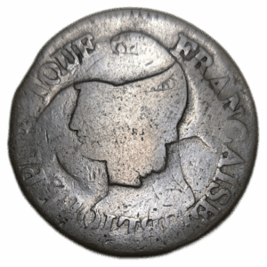 Directoire, 5 centimes Dupré, refrappage du décime, variété CNIQ