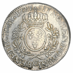 Louis XV, écu aux branches d’olivier 1727 Caen