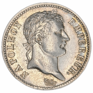 Napoléon 1er, 1 franc tête laurée, république française 1808 Strasbourg