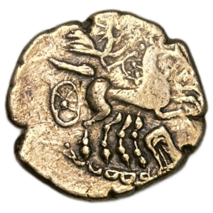 Carnutes (région de la Beauce), statère d’électrum à la joue ornée et à la lyre