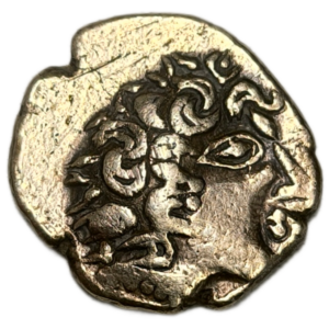 Carnutes (région de la Beauce), statère d’électrum à la joue ornée et à la lyre