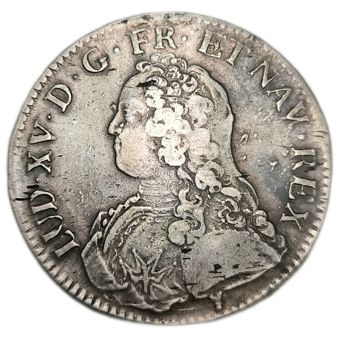 Louis XV, écu aux branches d'olivier 1732 Rennes