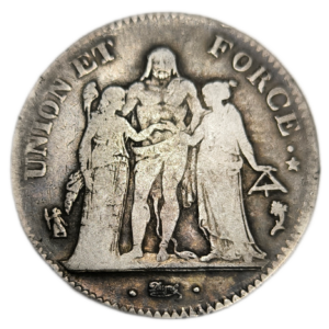 Directoire, 5 francs union et force An 5 Paris