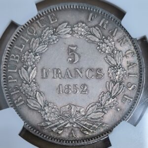 IIème république, 5 francs Louis-Napoléon J.J Barre 1852 Paris