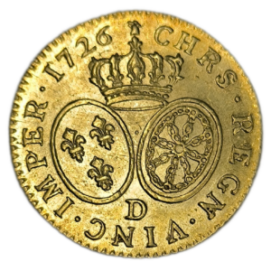 Louis XV, Louis d’or aux lunettes 1726 Lyon