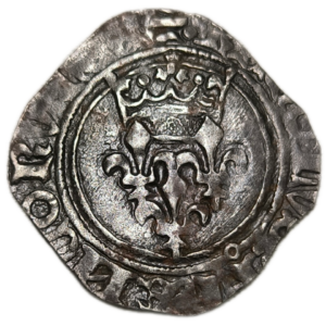 Charles VI, monnayage du dauphin, florette Poitiers