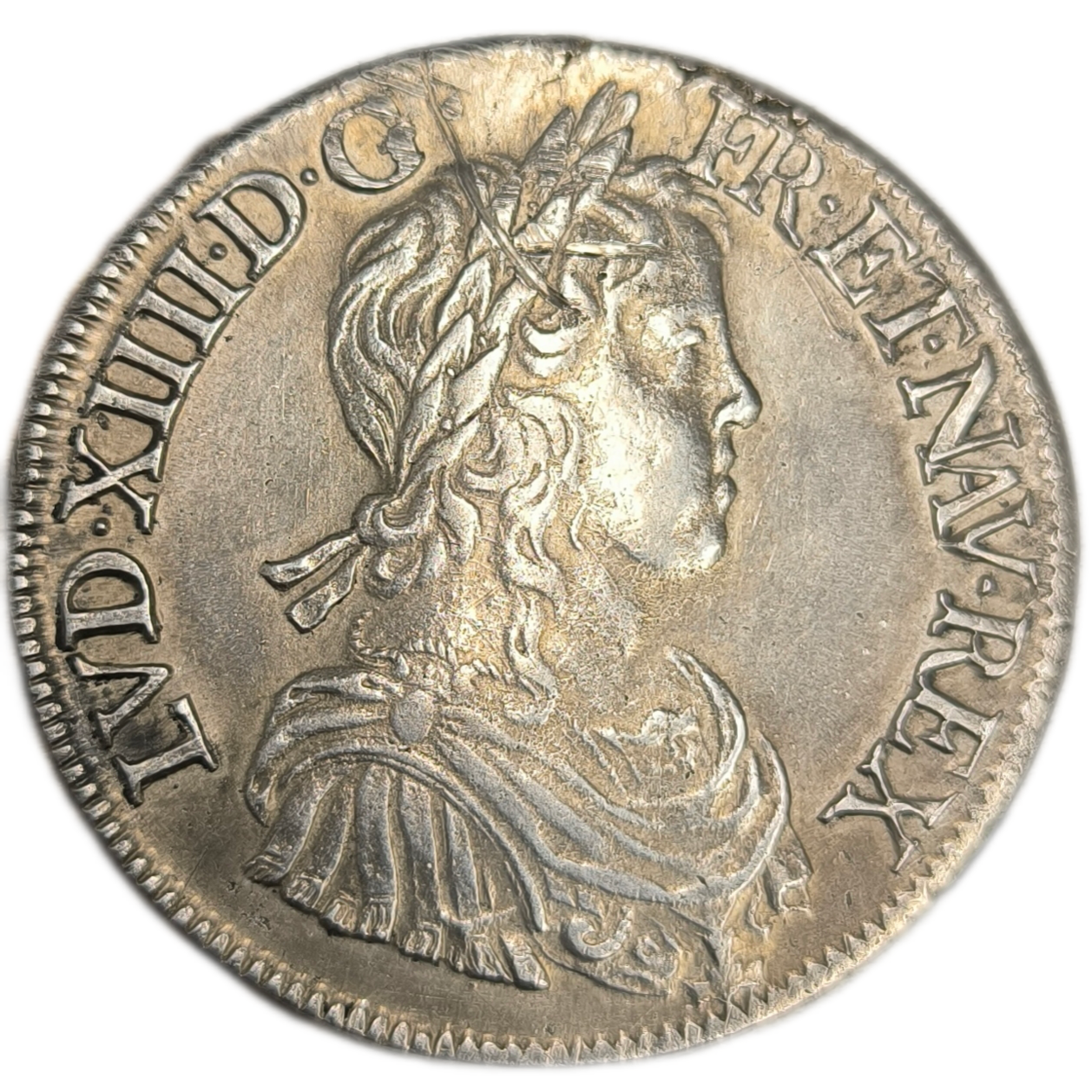 Louis XIV, écu à la mèche longue 1652 Paris