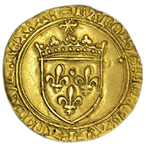 Charles VIII, écu d’or au soleil, 1ère émission Angers