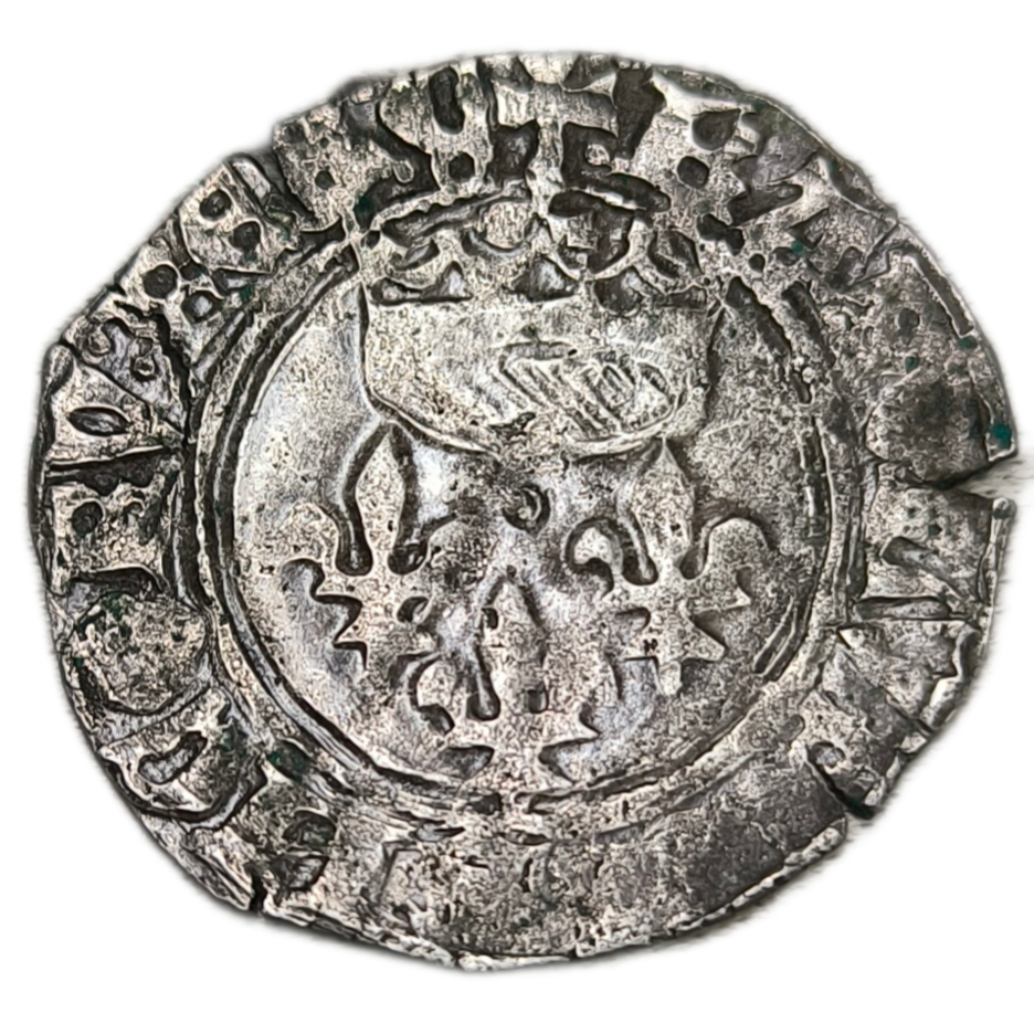 Charles VI, monnayage du dauphin, florette Chinon