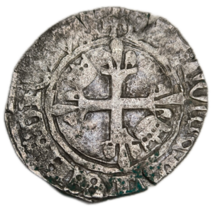 Charles VI, monnayage du dauphin, florette Chinon