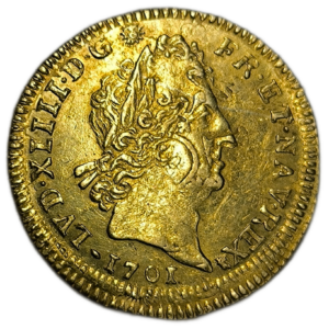 Louis XIV, Louis d’or aux 8L et aux insignes 1701 Rouen