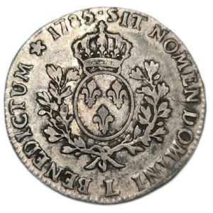 Louis XVI, écu aux branches d’olivier 1785 Bayonne