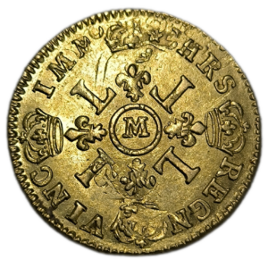 Louis XIV, Louis d’or aux 4 L 1693 Toulouse