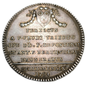 Jeton, Louis XVI, Le Perche, abolition des Francs-fiefs, ville de Bellême 1784