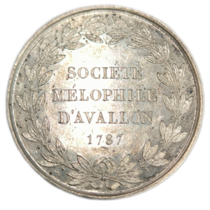 Jeton, ville d’Avallon, société mélophile 1787
