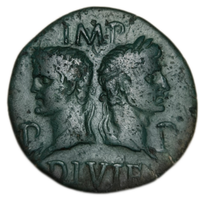 Nemausus / Nîmes, Auguste et Agrippa, dupondius de Nîmes