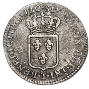 Louis XV, tiers d&rsquo;écu de France 1720 Nantes