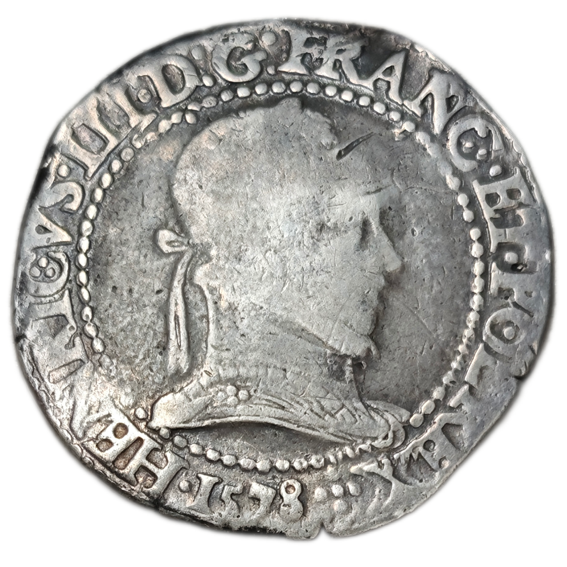 Henri III, franc au col plat 1578 Lyon