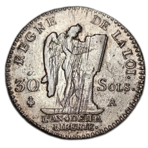 Constitution, 30 sols au génie, type François 1792 Paris