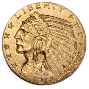 USA, 5 dollars tête d’indien 1914 Denver