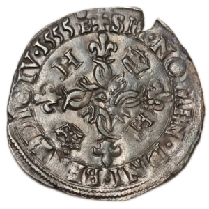 Henri II, douzain aux croissants 1555 Troyes