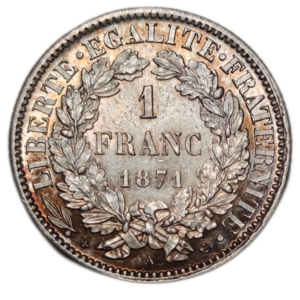 IIIème République, 1 franc Cérès 1871 Paris