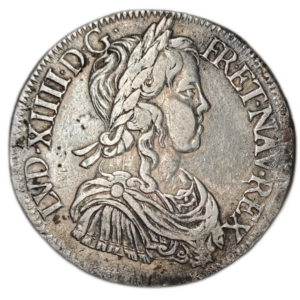 Louis XIV, écu à la mèche longue 1648 La Rochelle